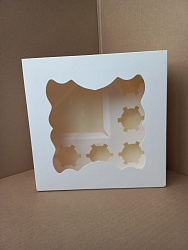 Коробка на 5 капкейков и бенто-торта белая